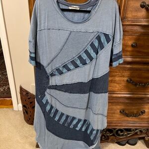 We The Free Artistic Blue Piecework Tunic